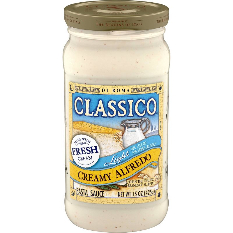 Classico Signature Recipes Pasta Sauce Light Creamy Alfredo 15oz