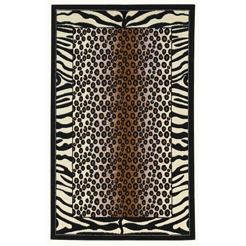 4'8"x7'6" Capri Tiger Rug Black/White - Linon