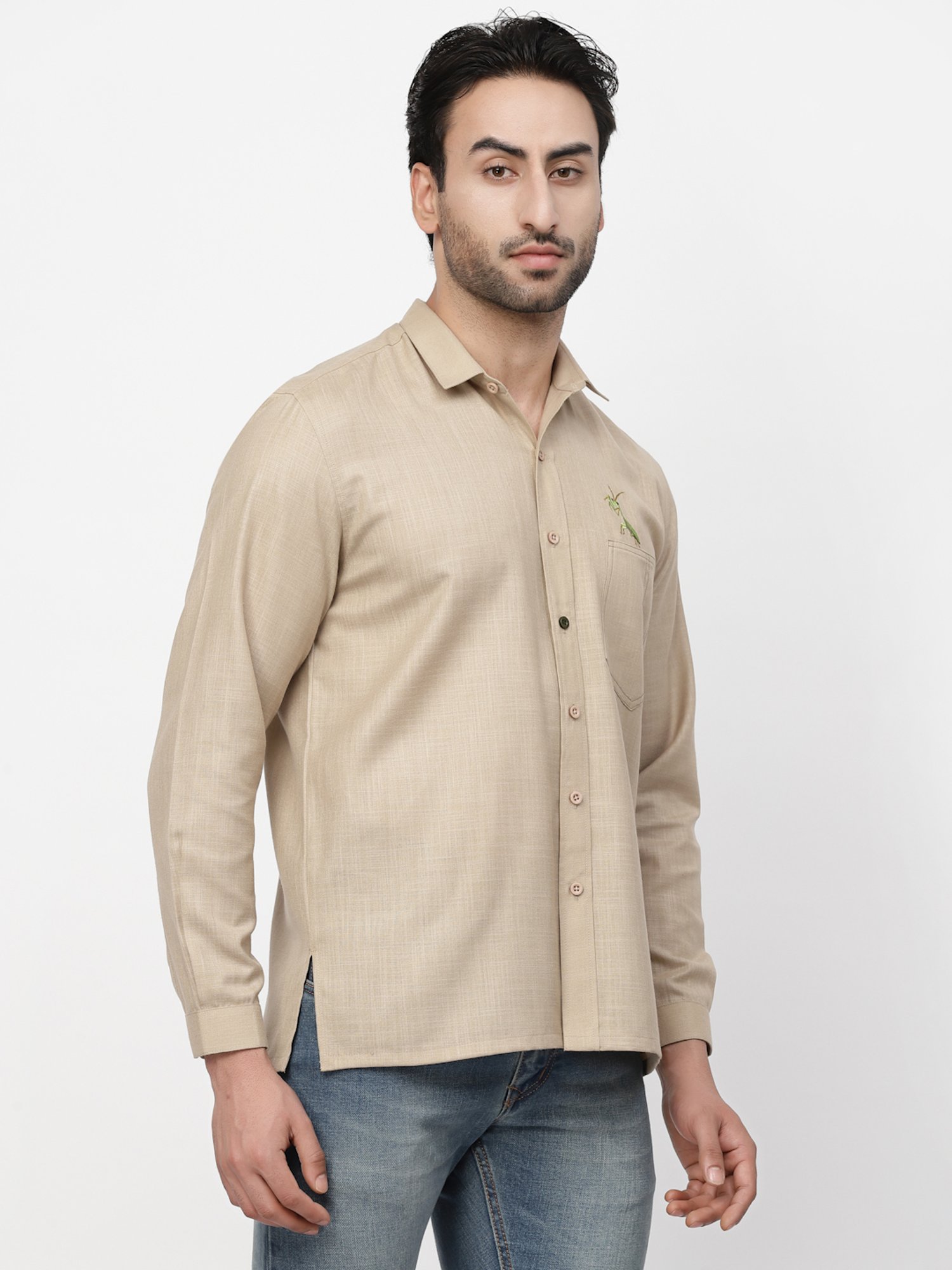 Lela Dark Beige Regular Fit Shirt