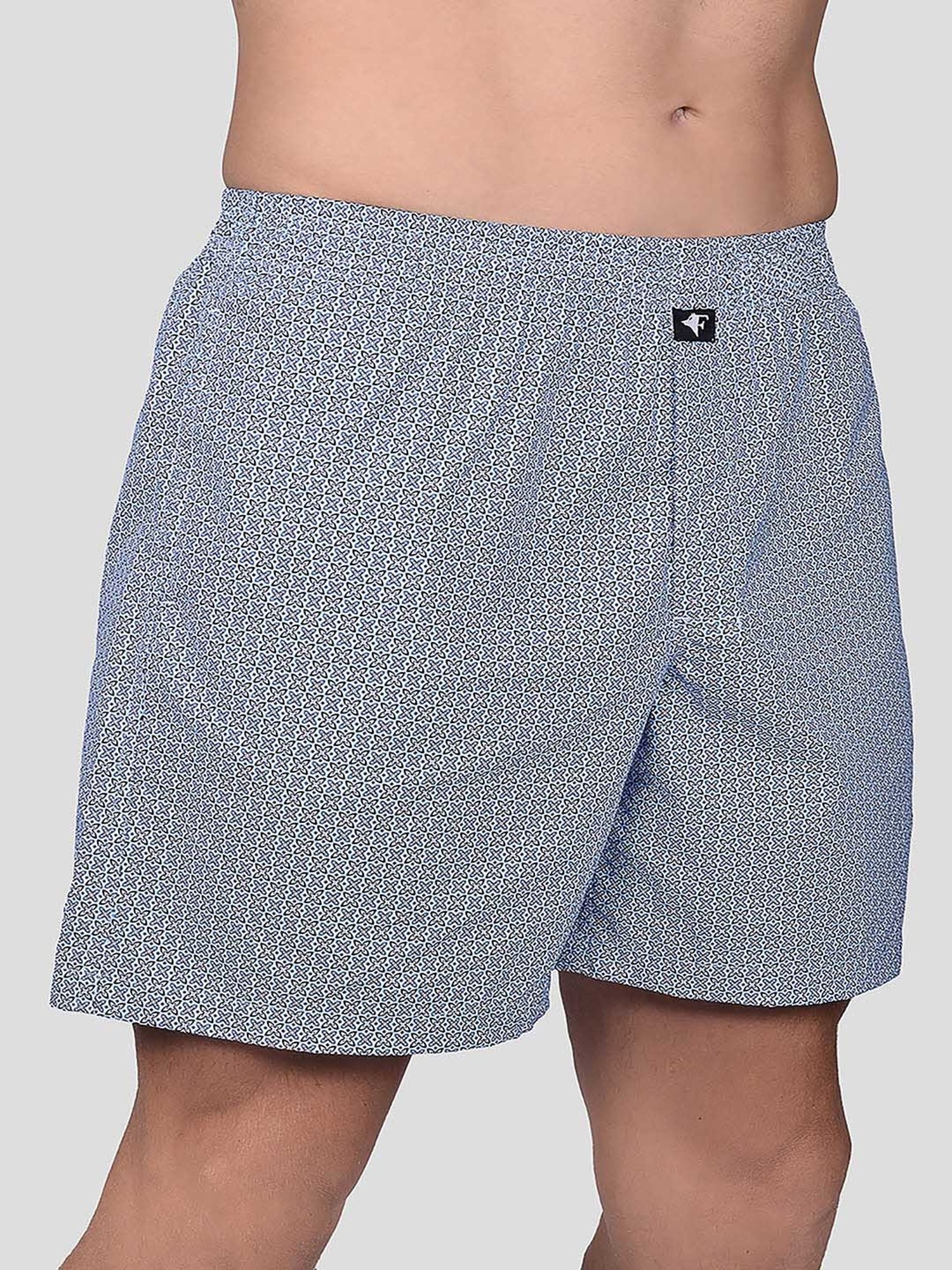Frenchie Ocean Blue Relaxed Fit Printed Boxers