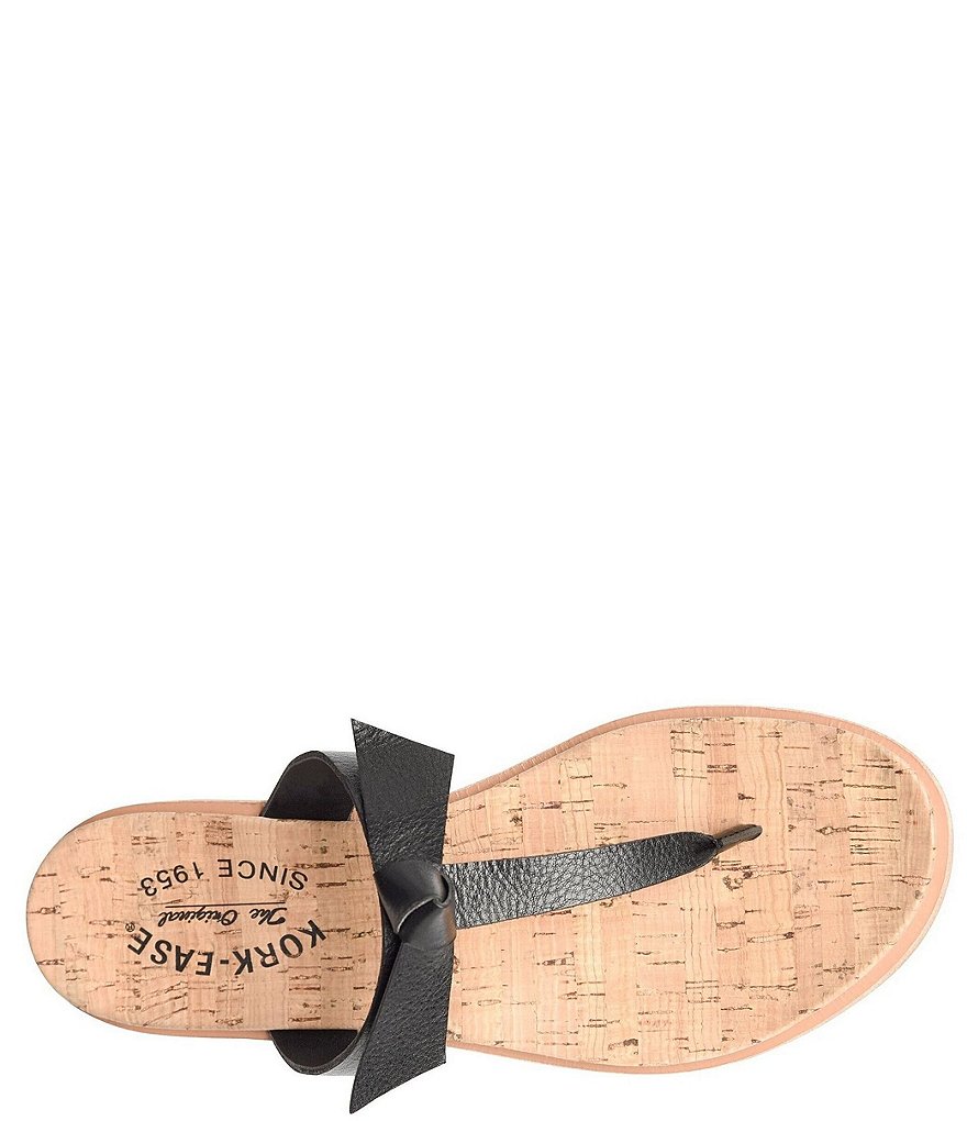 Kork-Ease Blake Leather Knot Bow Thong Flat Sandals