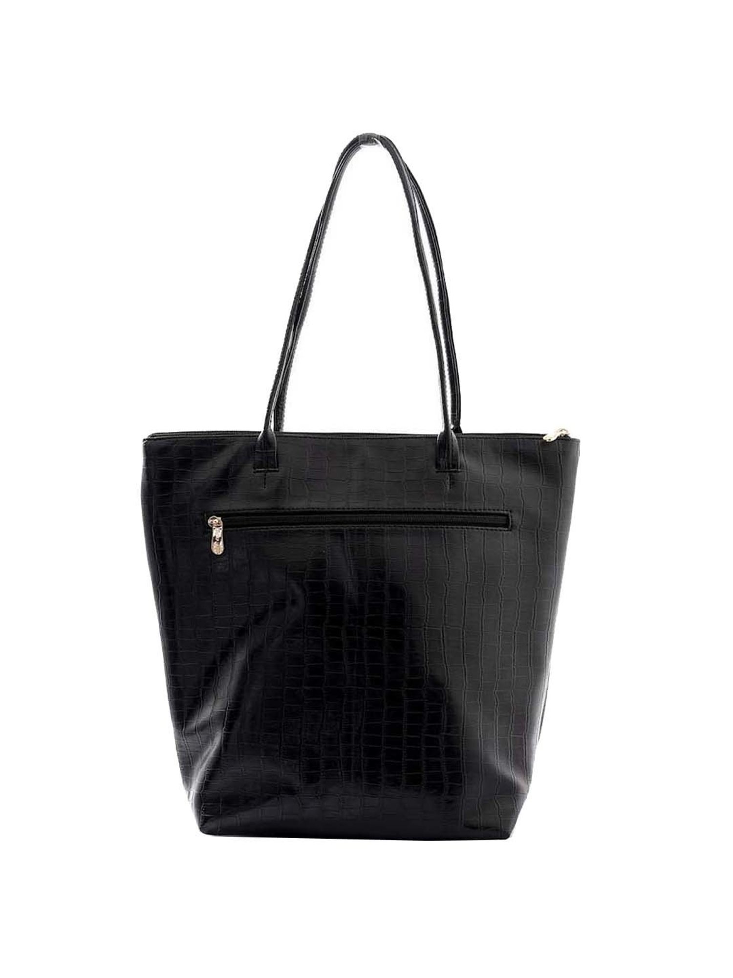 REDVALE Black Textured Large Tote Handbag