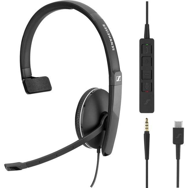 Sennheiser SC 135 USB-C (508355) - Single-Sided (Monaural) Headset for Business Professionals | with HD Stereo Sound, Noise-Canceling Microphone, & USB-C Connector (Black)