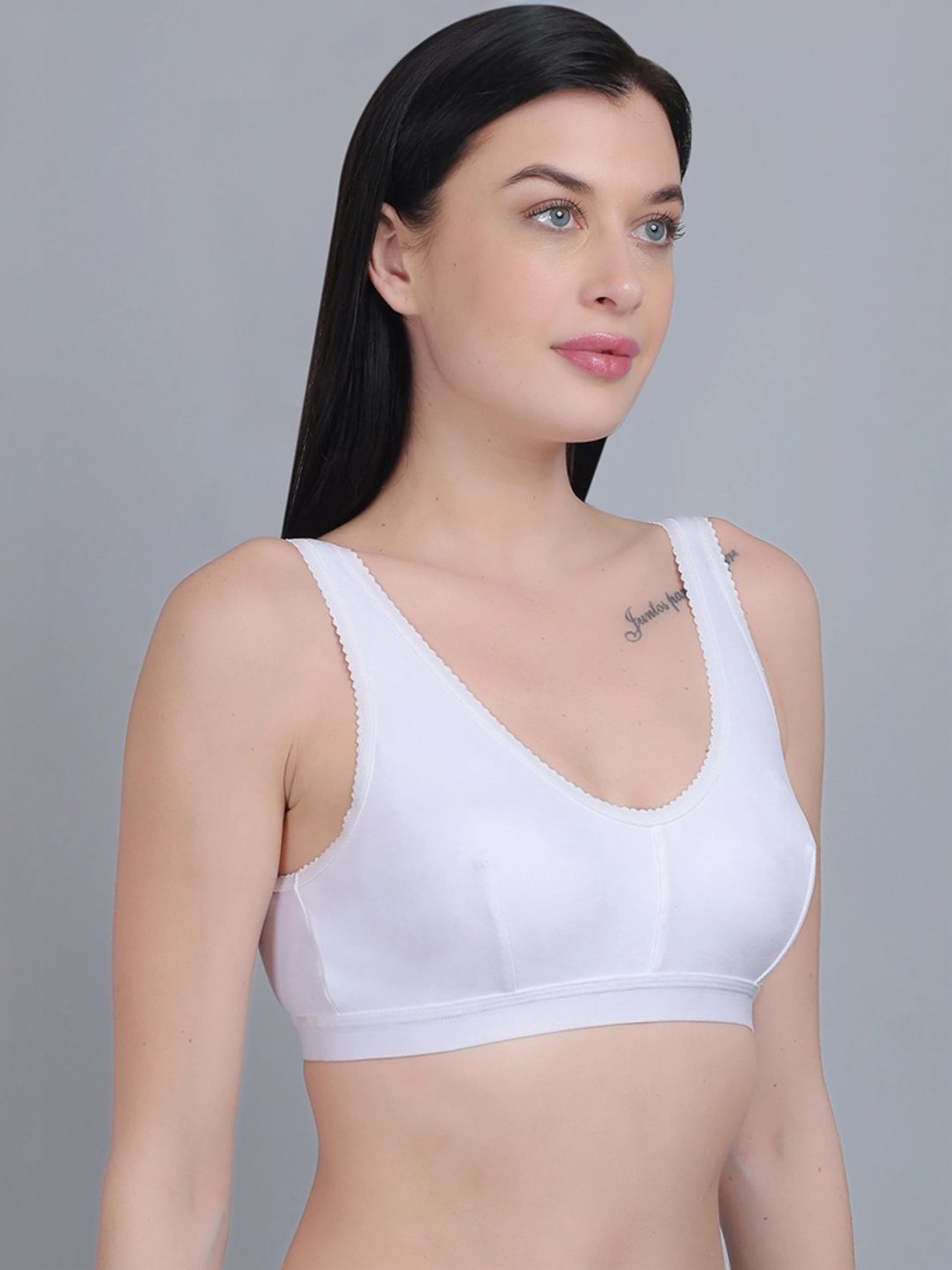 mod & shy White Cotton Beginner's Bra