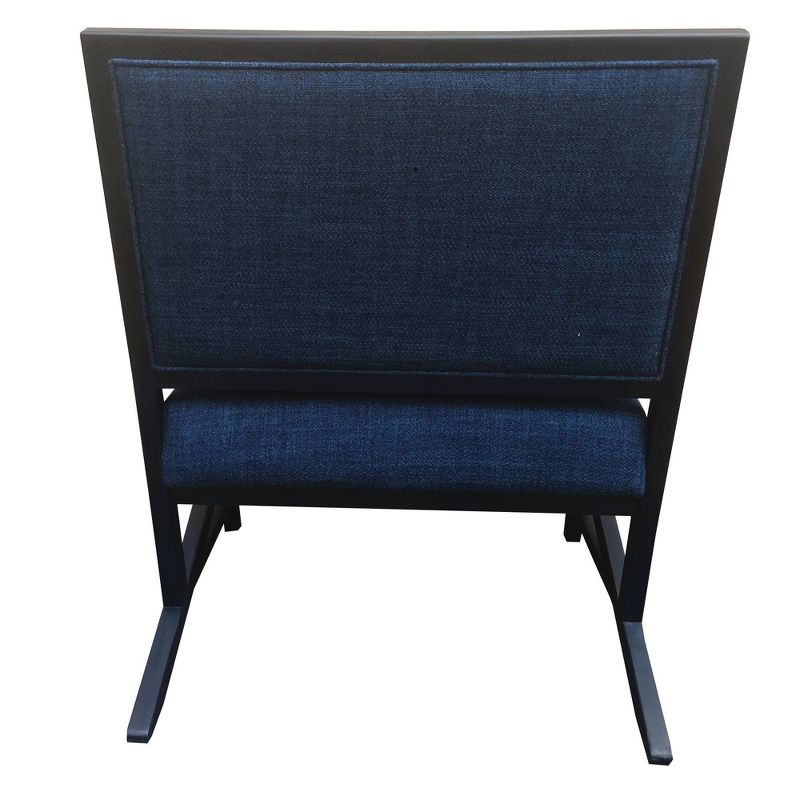 Fabric Padded Wooden Frame Accent Chair with Armrest Blue/Black - The Urban Port