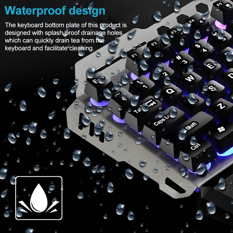 SHIPADOO GK70 Wired RGB Floating Detachable Hand Rest Character Rainbow Translucent Gaming Keyboard