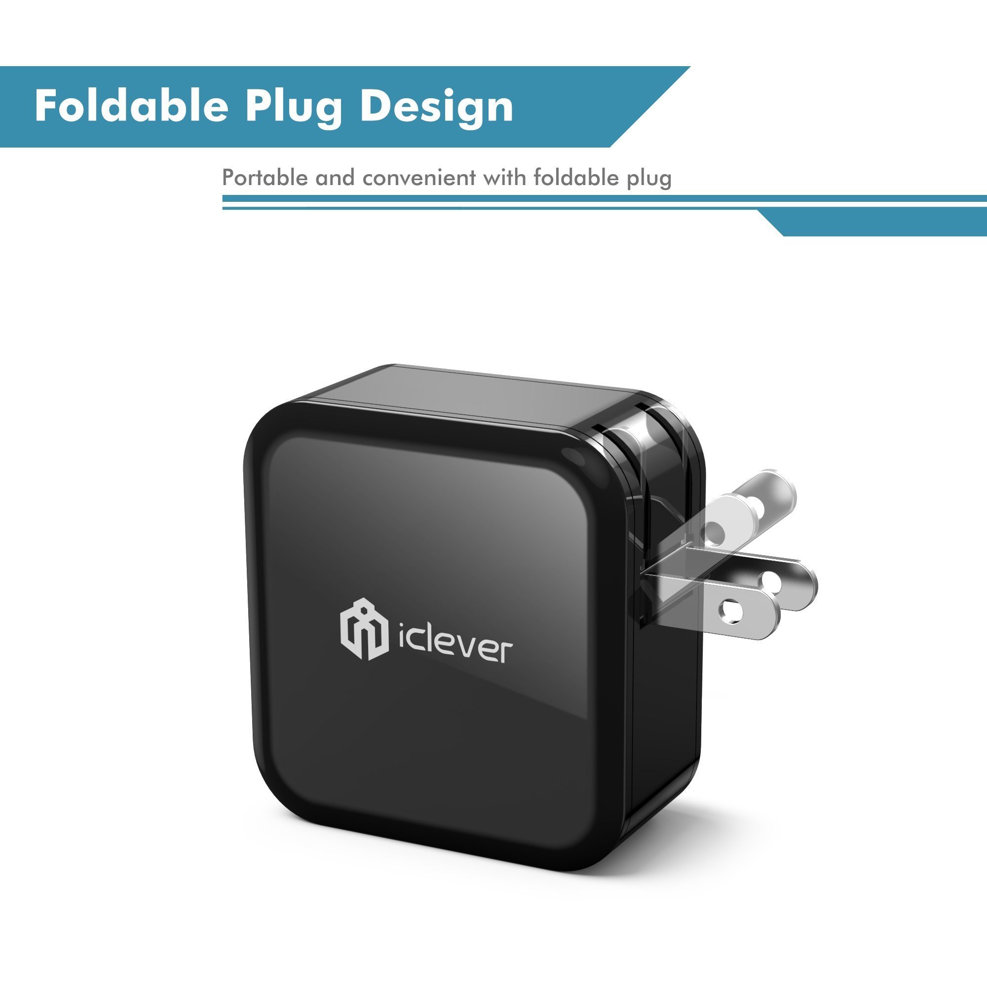 Quick Charge 3.0 USB Wall Charger, 24W iClever Qualcomm Fast Charger (Quick Charge 2.0 Compatible) for Samsung Galaxy S10e/S8/S7/S6/Plus; Note 9/8, LG G7/V40/V30+, HTC 10, iPhone, iPad and More