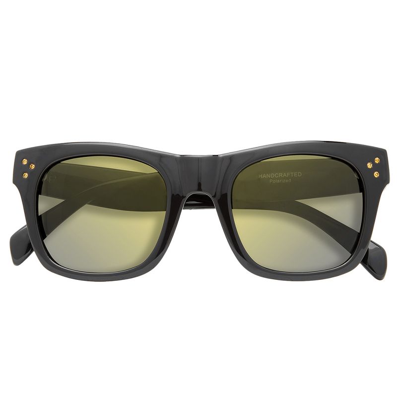 Priv'e Revaux Crystal Classic  Womens Square Polarized Sunglasses Black 51mm