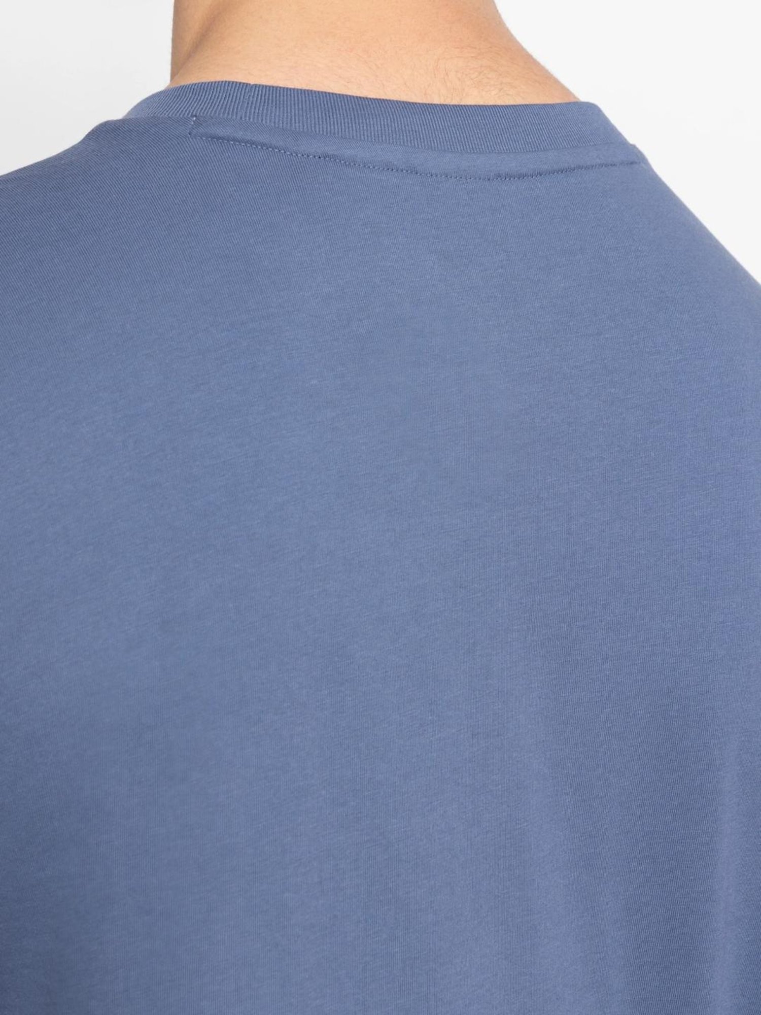 Adidas Blue Cotton Regular Fit Logo Printed Sports T-Shirt