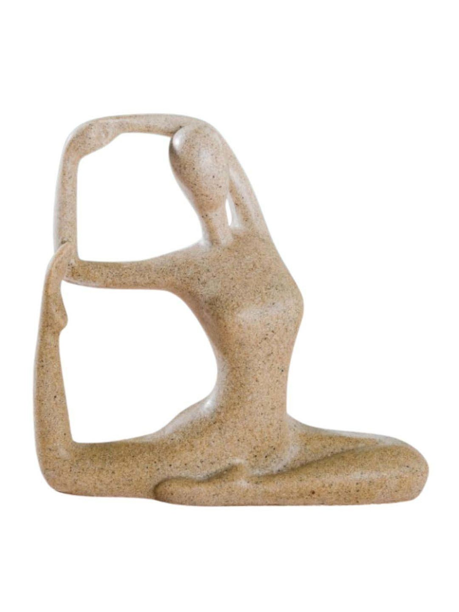 Nestasia Premium Quality Resin Made Cream Smooth Finish Yoga Showpiece For Home Decoration 8.26"