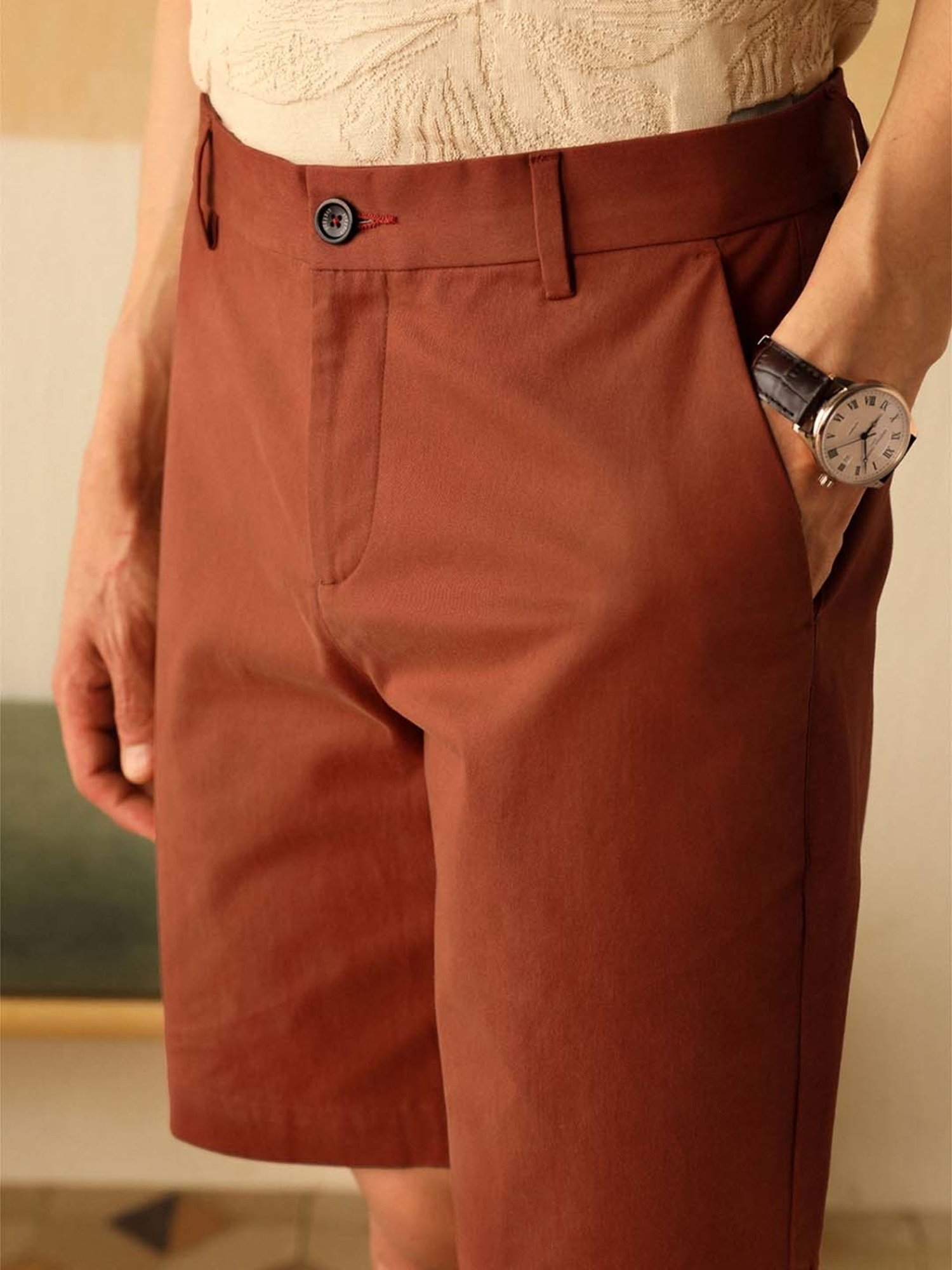 Andamen Rust Regular Fit Shorts