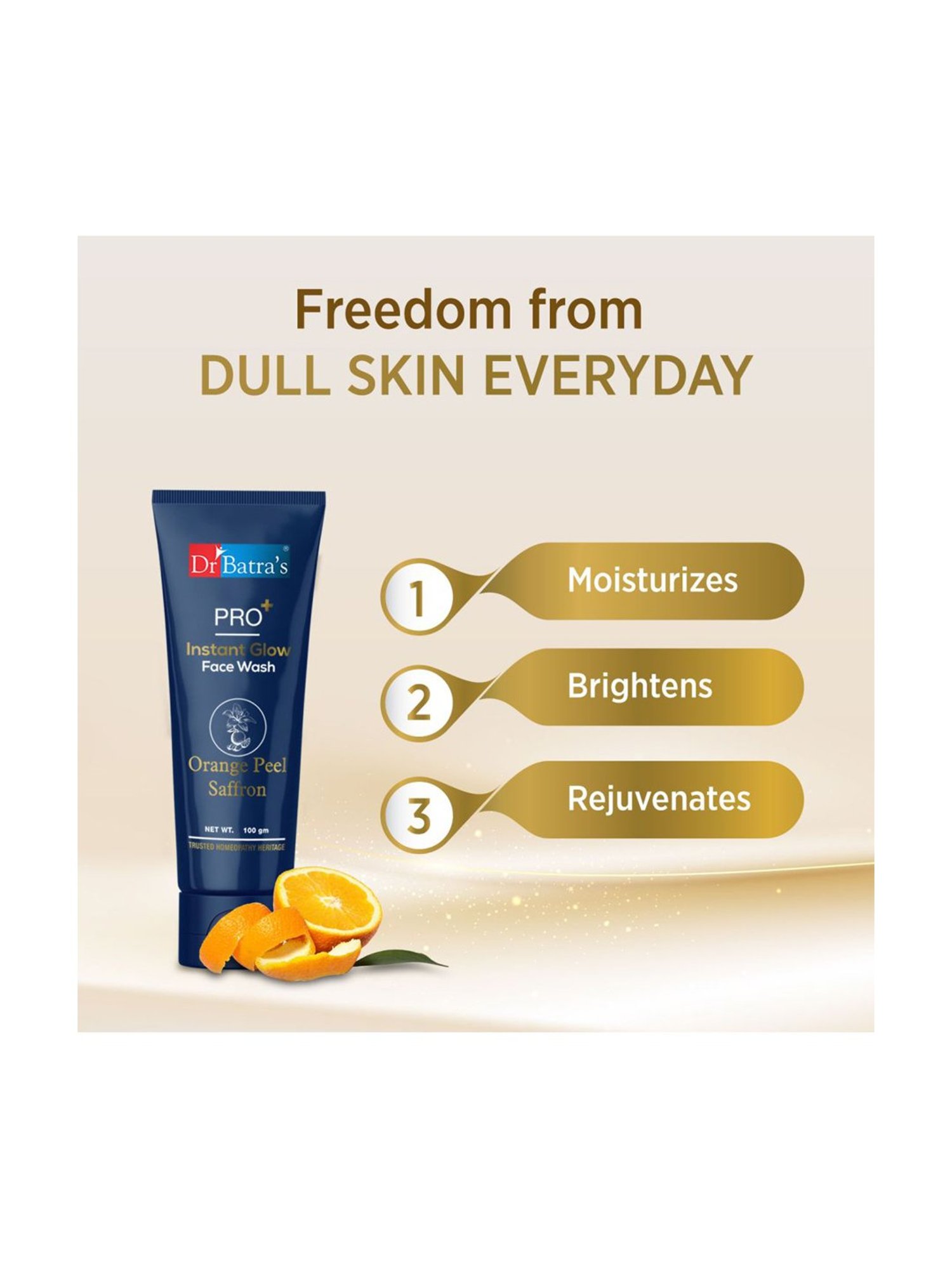 Dr Batra's PRO+ Instant Glow Face Wash, Rejuvenates Skin,For Men, Women (Pack of 2) - 100 gm