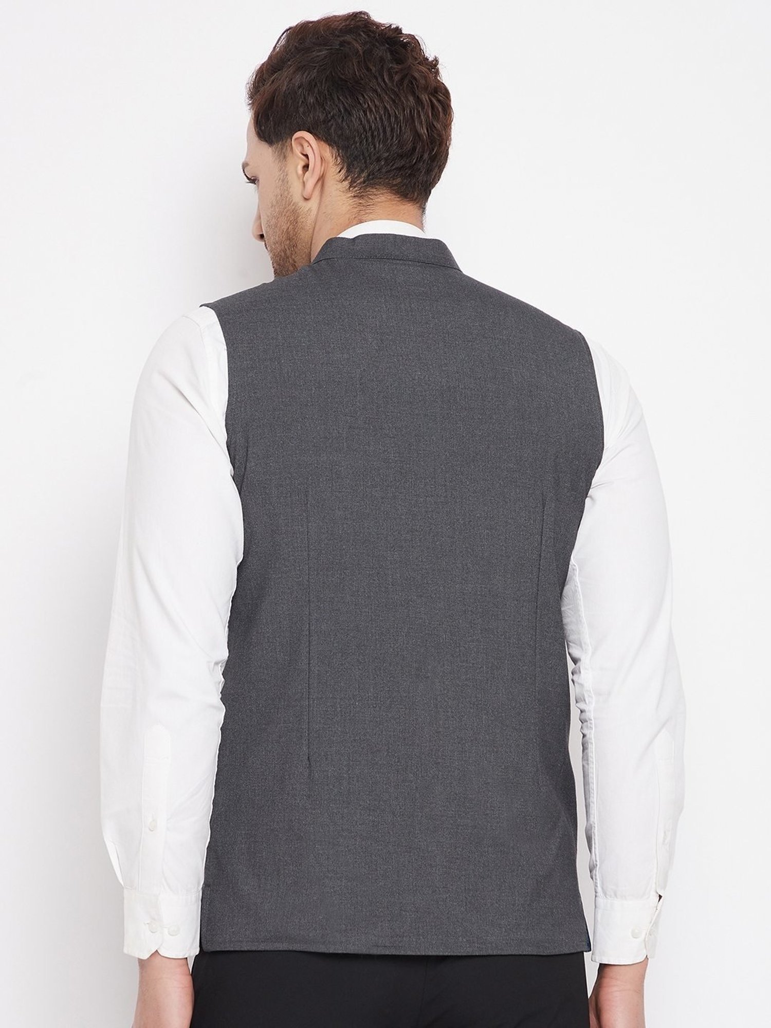 Even Grey Regular Fit Nehru Jacket