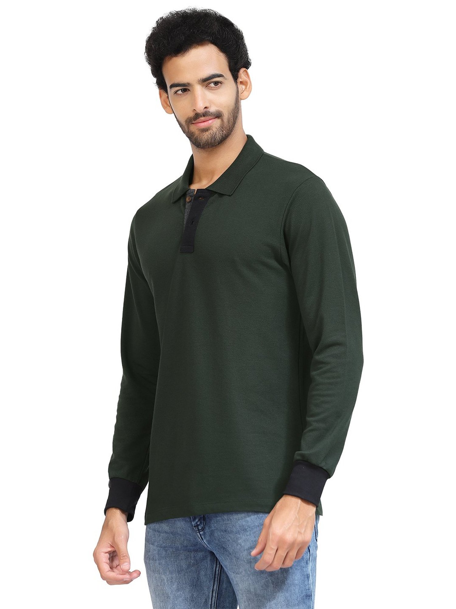 Kalt Dark Green Regular Fit Polo T-Shirt