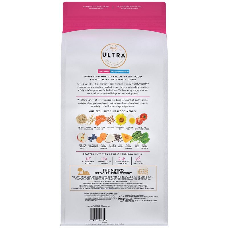 Nutro Ultra Trio Proteins from Chicken Small Breed Adult Weight Management Dry Dog Food - 8lb