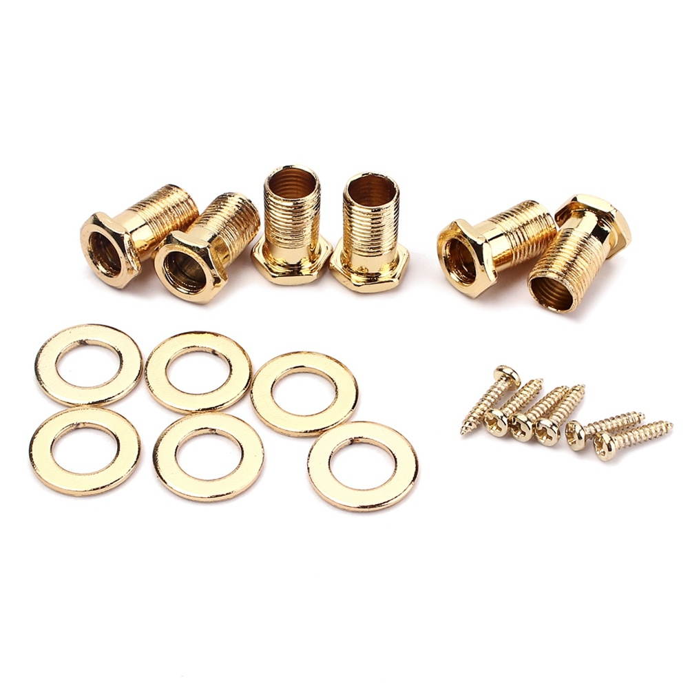 6 PCS 3L 3R Gilding Classical Guitar Tuning Pegs Keys Locking Tuner Machine Heads with Threaded Bushing Ferrules Screws Chrome Finish for Electric Guitar
