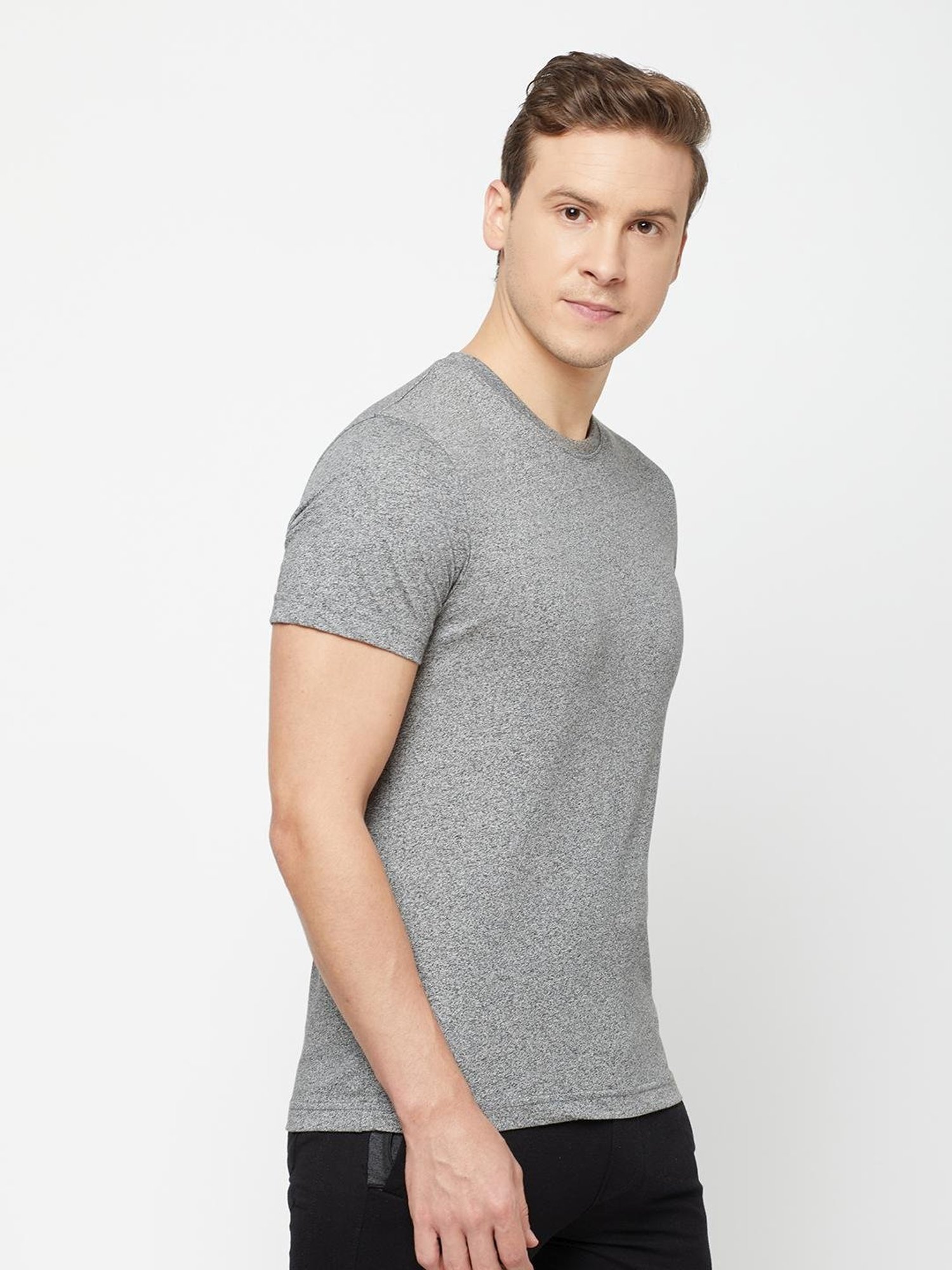Sporto Cool Grey Regular Fit T-Shirt