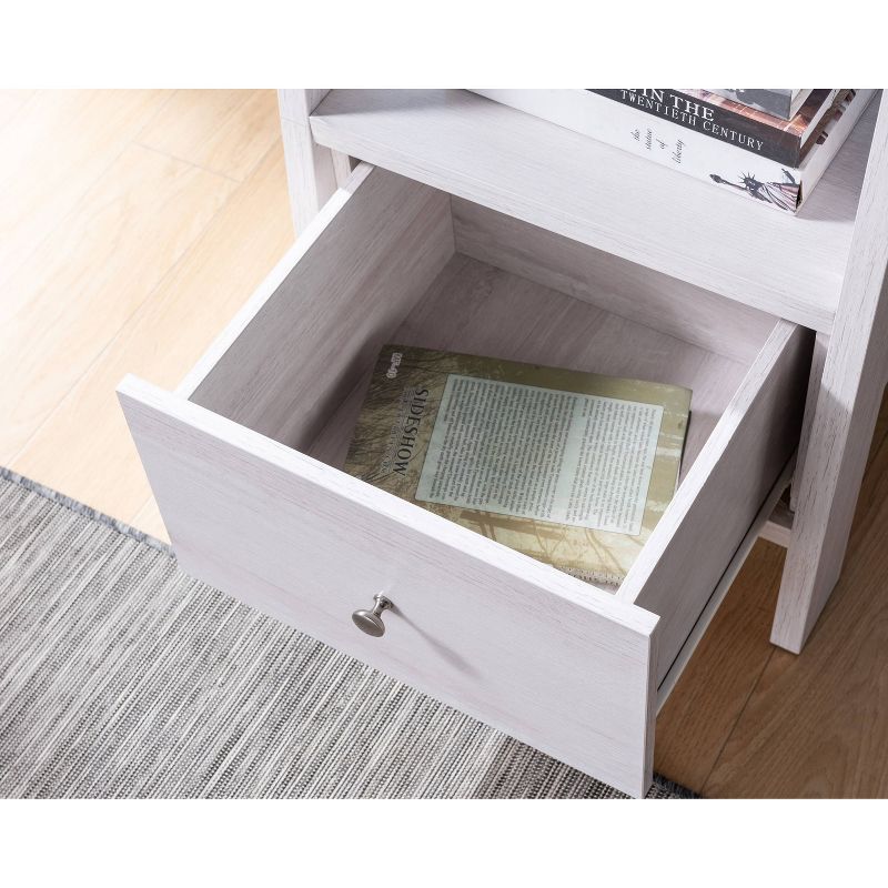 71" Graci 5 Shelf with 1 Drawer Bookcase White Oak - miBasics