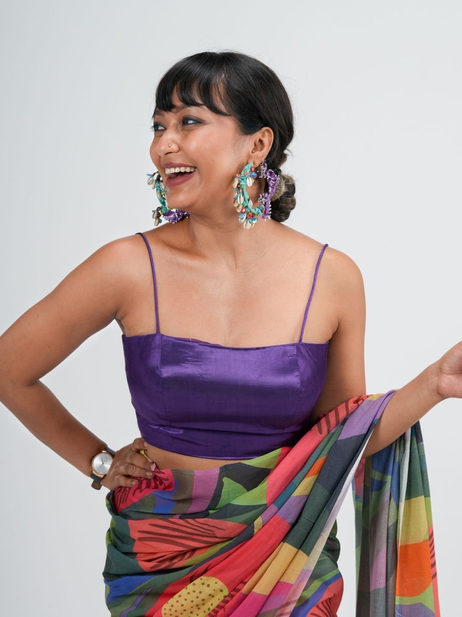 Suta Purple Sleeveless Blouse