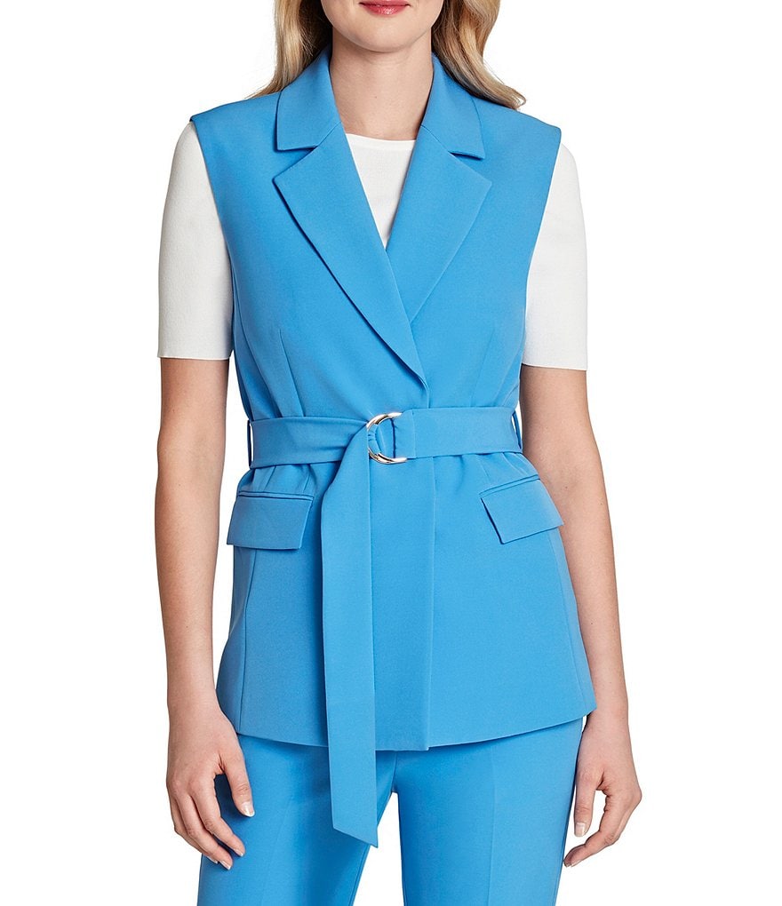 Tahari ASL Water Repellent Finish Twill Belted Vest