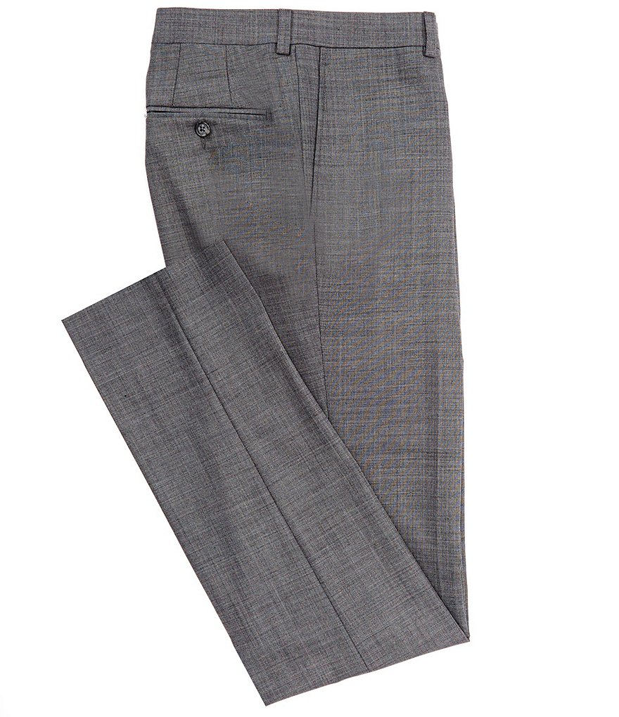 Hart Schaffner Marx Plaid Flat-Front Trouser Pants