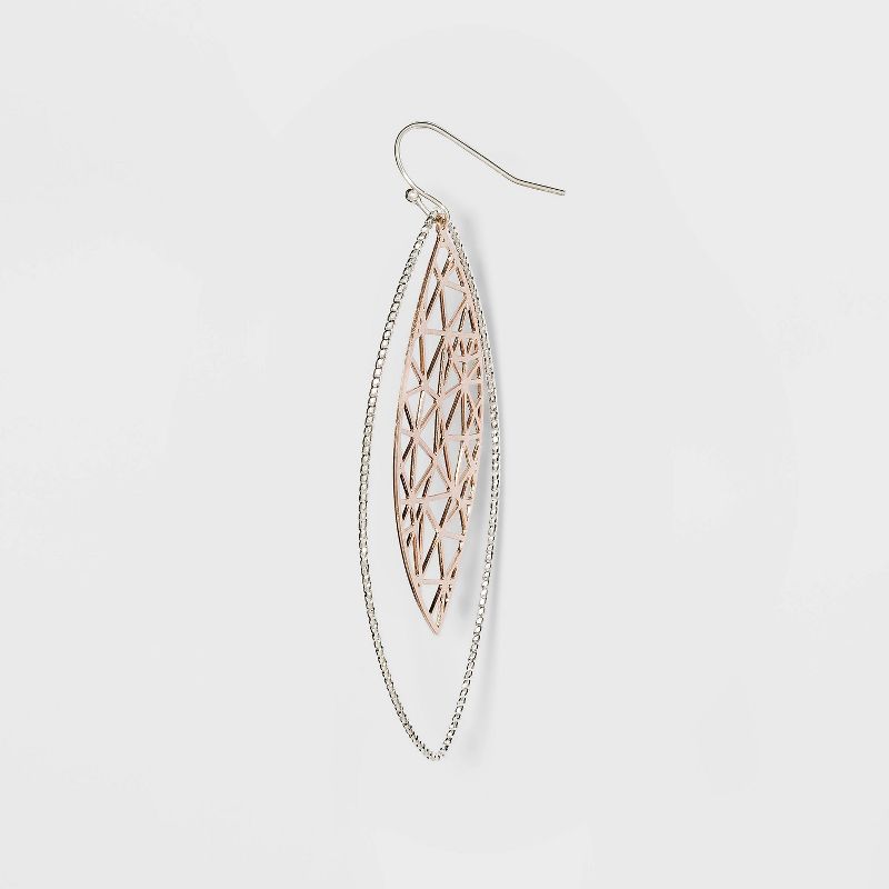 Multi Plated Filigree Drop Earrings - A New Day™