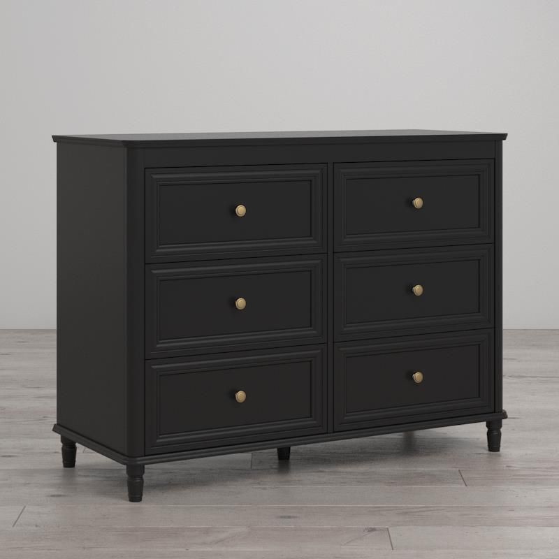 Piper 6 Drawer Dresser, Black