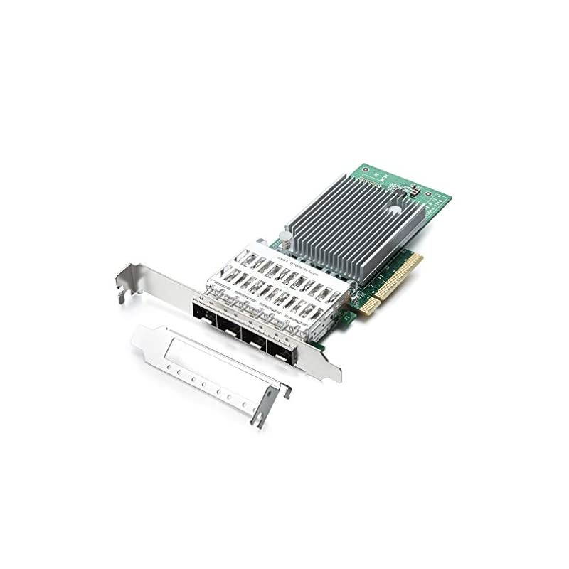 Ethernet Network Adapter Card- Compare to Intel X710-DA4 Network Interface Card (NIC), PCI Express 3.0 X8, Quad SFP+ Port Fiber Server Adapter