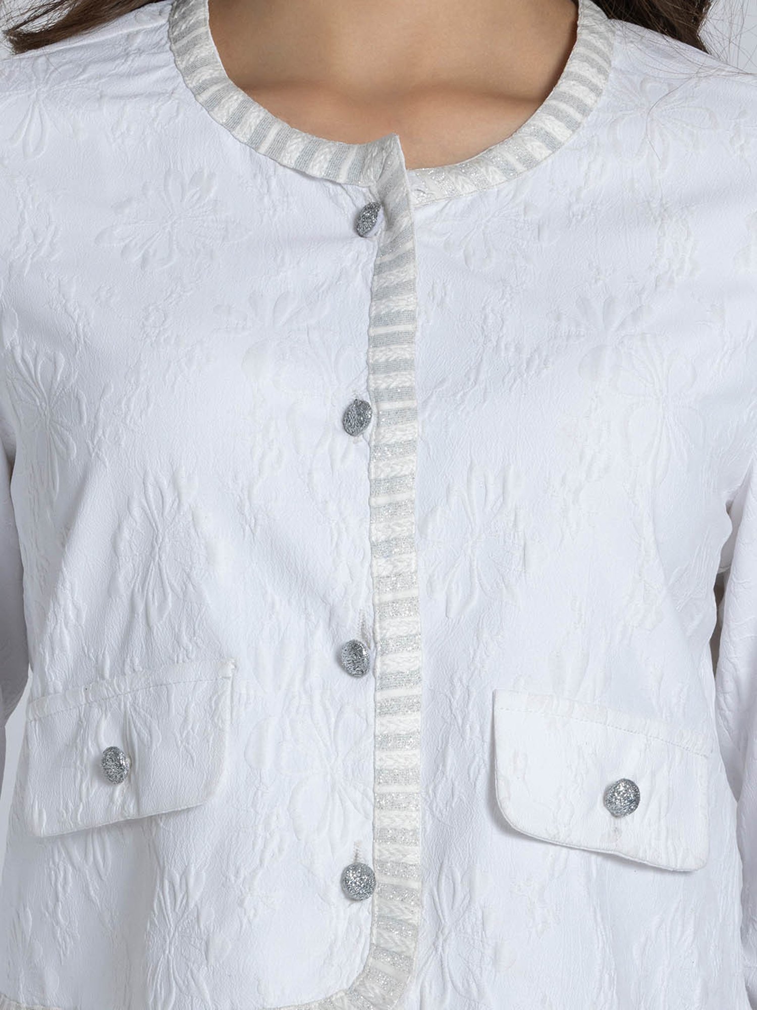 SHAYE White Relaxed Fit Jacket