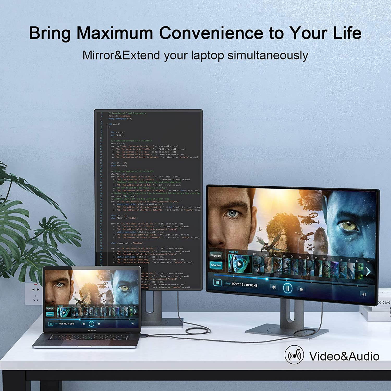 USB 3.0 to HDMI or DVI Video Graphics Card Adapter for Multiple Monitors w/ Audio Up to 2560x1440 for Windows & Mac Systems Using DisplayLink [Includes HDMI-to-DVI Converter Part] (USB3HDMI)