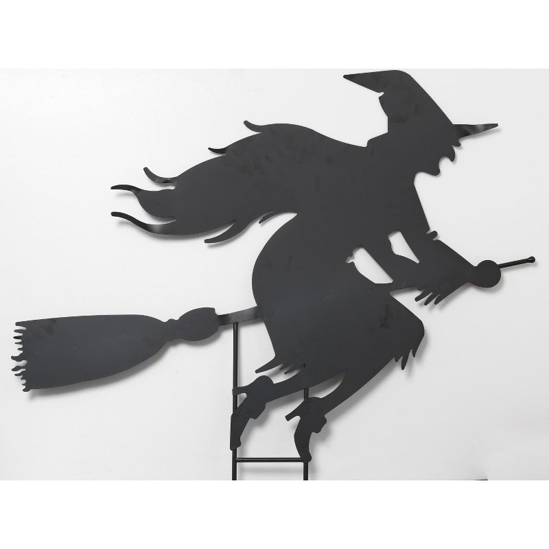 Gerson International 43.5-Inch Long Metal Witch on Broom Silhouette Yard Stake