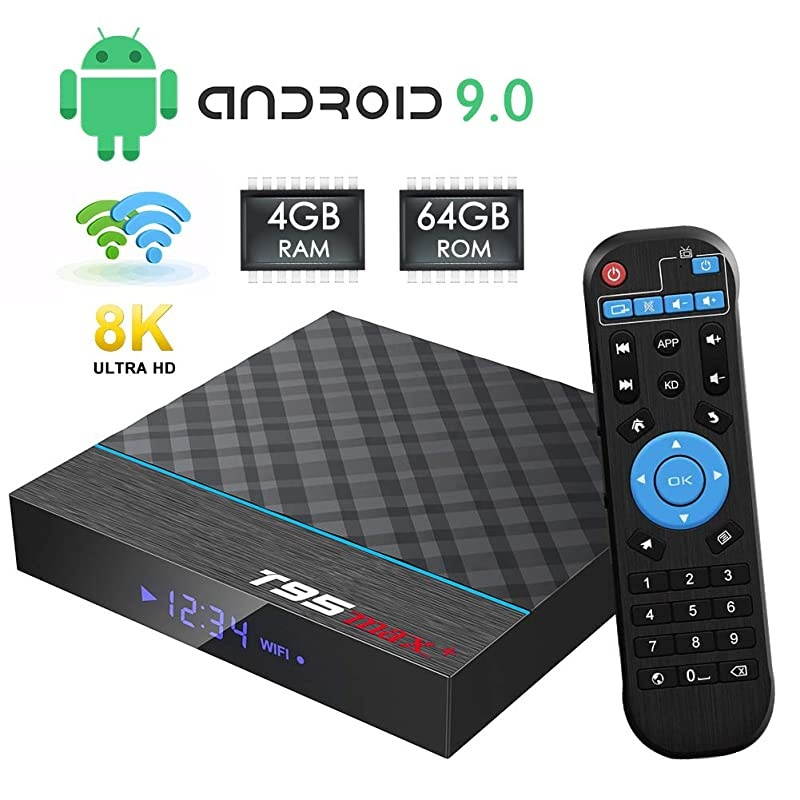 Box Android 90 T95 MAX+ Android Box 4GB RAM 64GB ROM with Amlogic S905X3 Quadcore CortexA55 BT40 Dual WiFi 245G Support 8K 3D Android Box
