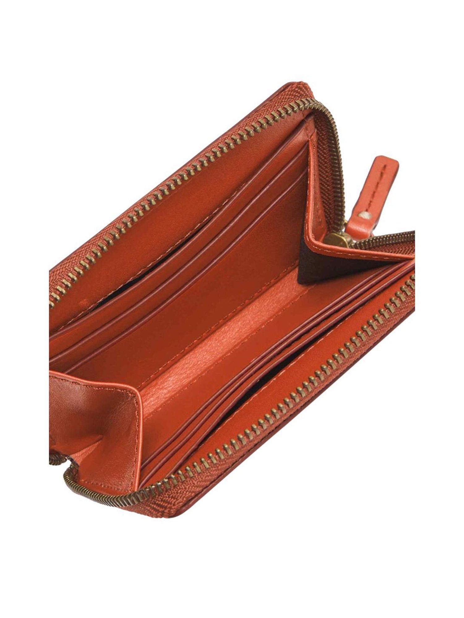 Fossil Orange Solid Zip Around Wallet