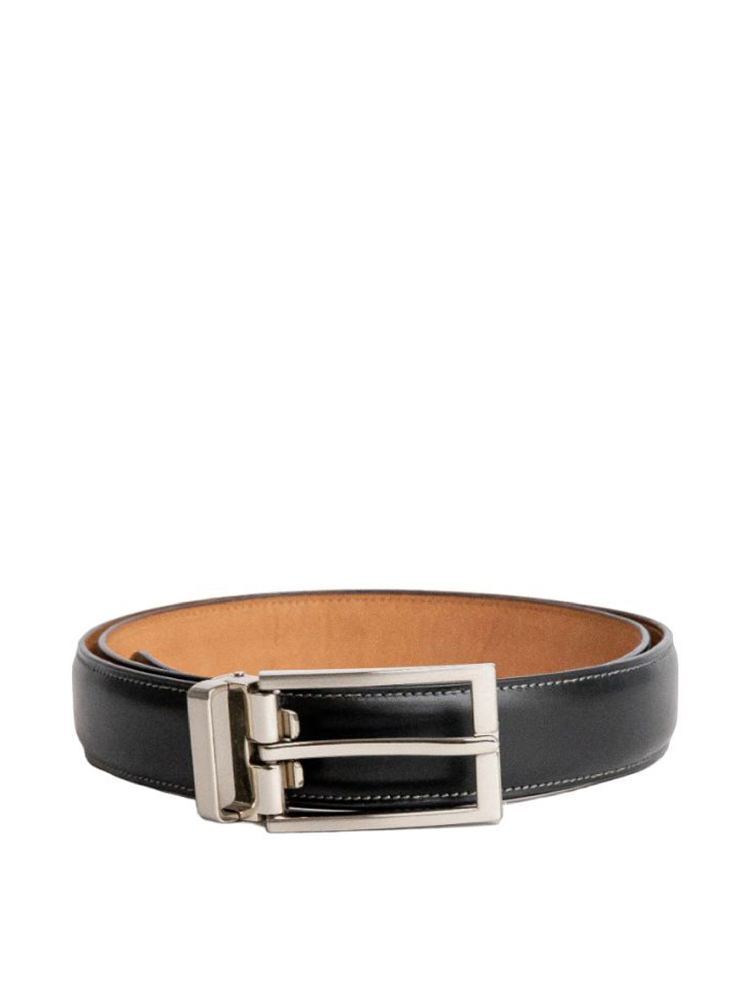 James Aston Fernando Imperial Black Leather Solid Waist Belt