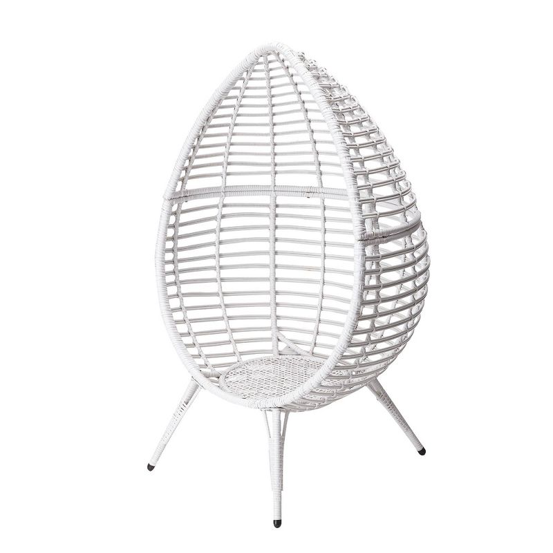 Wicker Patio Egg Chair White - Peaktop
