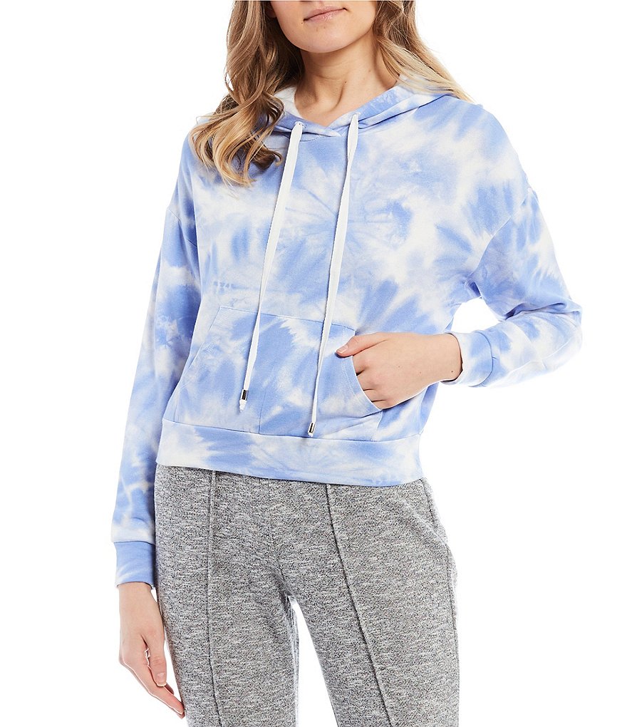 Love & Piece Long-Sleeve Tie-Dye Print Pullover Hoodie