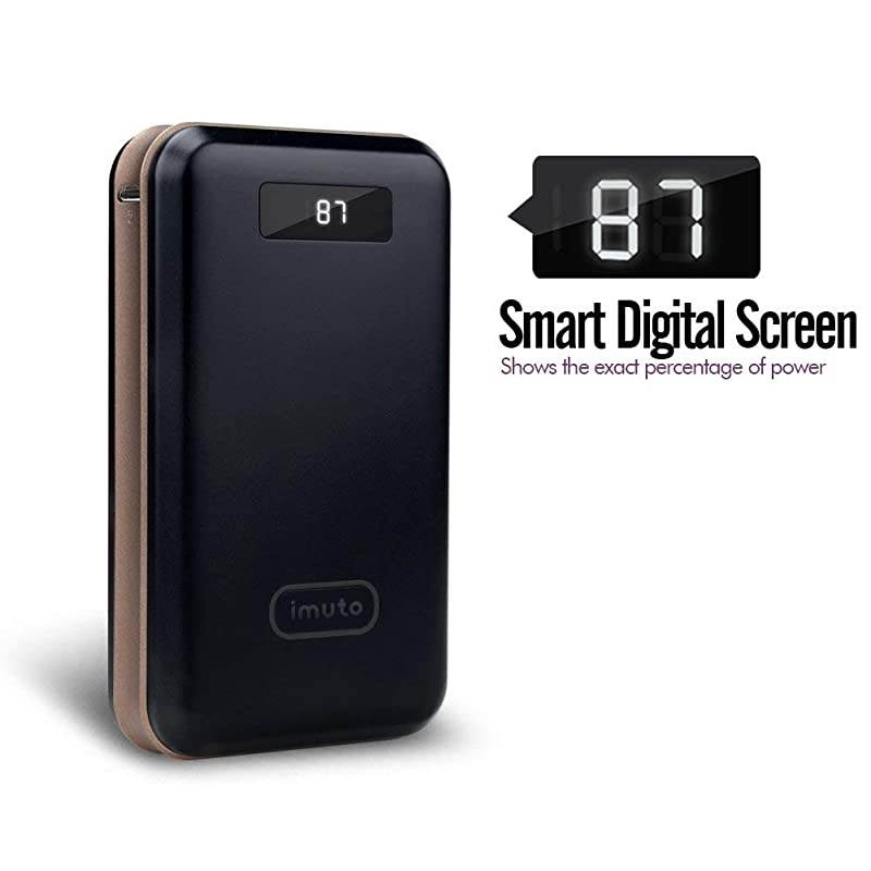 20000mAh Portable Charger Compact Power Bank External Battery Pack LED Digital Display Smart Charge iPhone 11 Max Pro XR 10 8 7 Plus Samsung Galaxy S10 Note 9 Tablets More