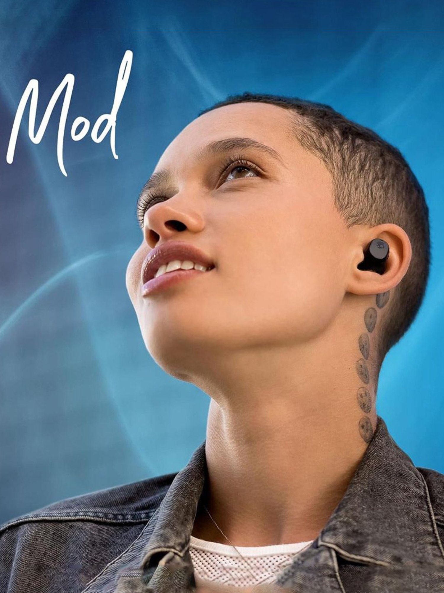 Skullcandy Mod in-Ear Bluetooth Earbuds with 34 Hr Battery (Light Grey & Blue, True Wireless)