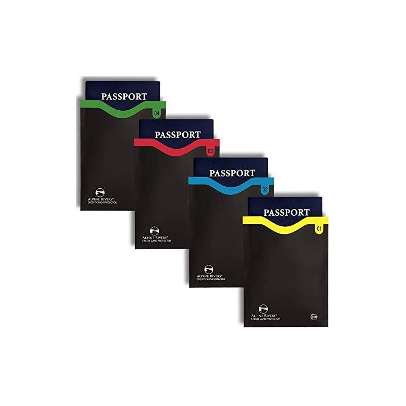 RFID Blocking Sleeves 14 Credit Card Holders amp 4 Passport Protectors Ultimate Premium Identity Theft Protection Sleeve Set for Men amp Women Smart Slim Profile Design Color Numbered
