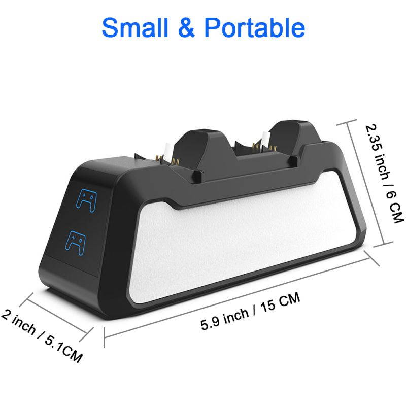 Megadream Charger Station for PS5 Controller, Dual Upgraded Copper Ports Fast Charging Dock Stand for Sony Playstation 5 DualSense Controller with LED Indicator