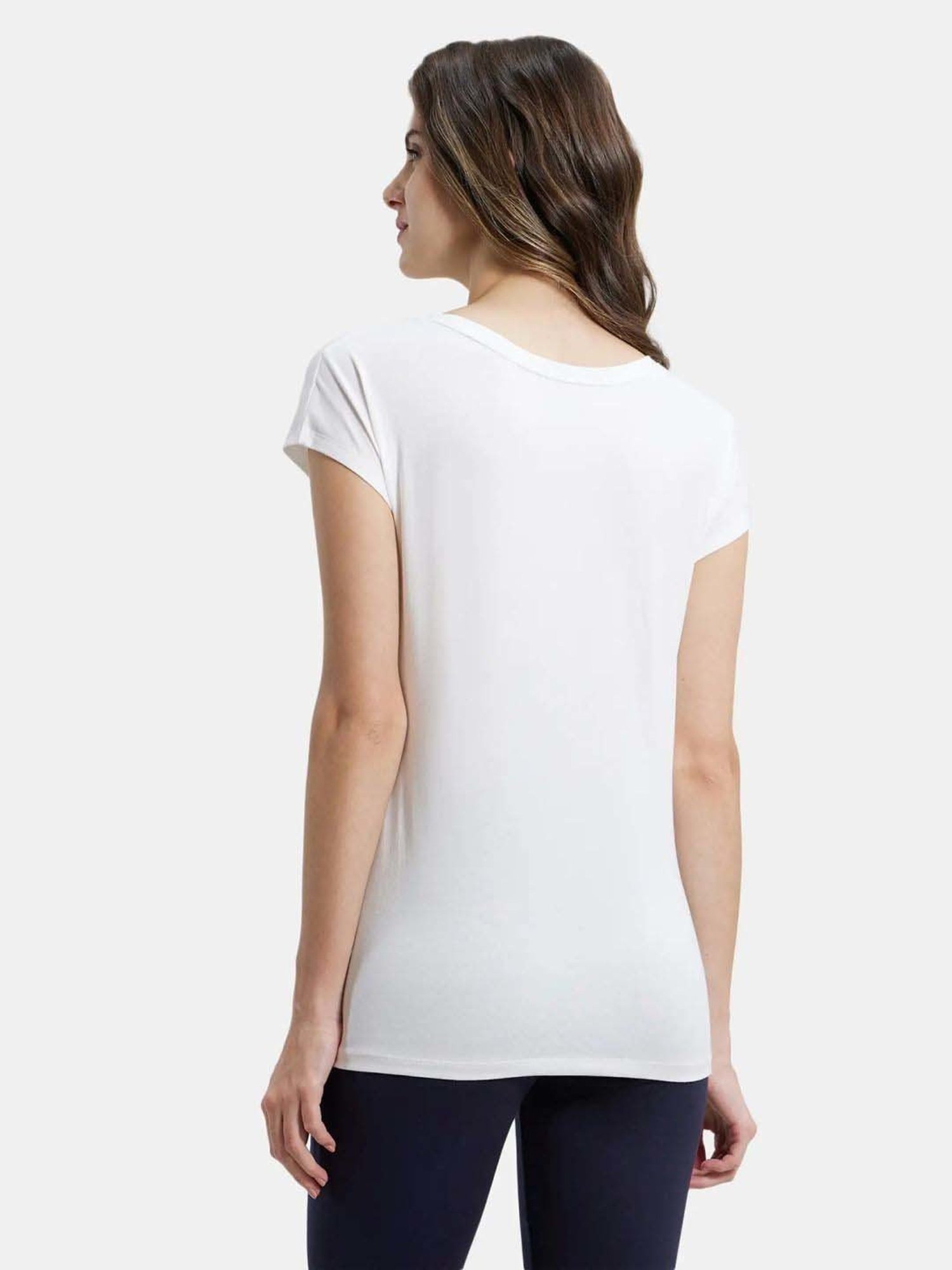 Jockey AW54 Women's Super Combed Cotton Relaxed Fit Printed Half Sleeve T-Shirt (Prints May Vary)