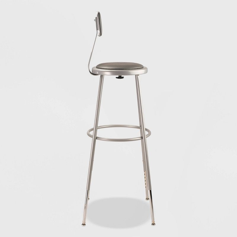 2pk Adjustable Heavy Duty Vinyl Steel Stool with Backrest Gray - Hampton Collection