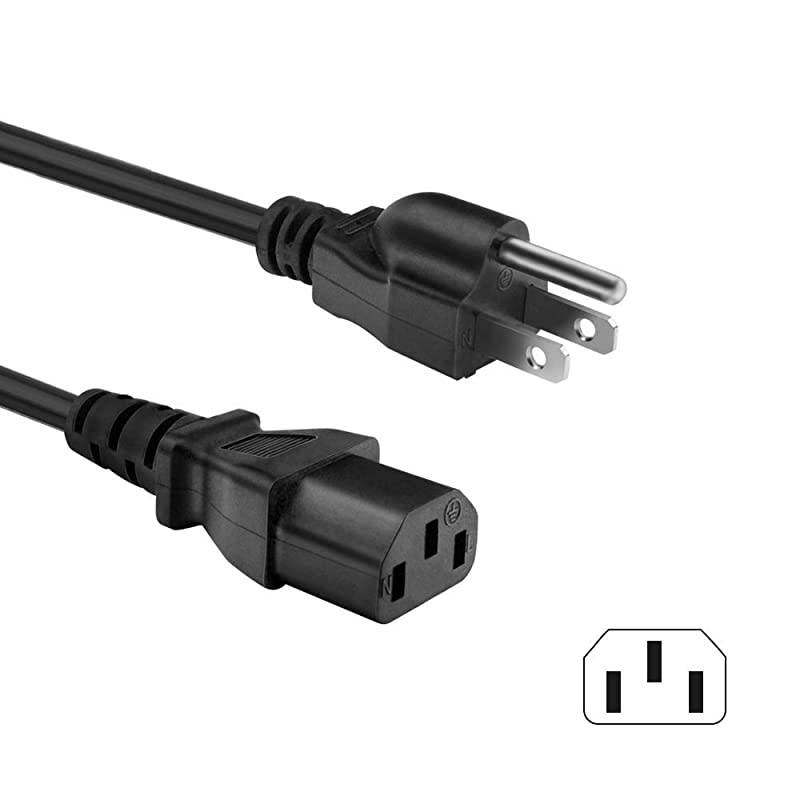 UL Listed 10Ft 3 Prong Plug AC Cable for Samsung Toshiba LG Sharp Sony AOC BenQ Acer Asus ViewSonic Dell Compaq Computer Monitor and LCD TV Epson Printer 10 Ft PC Power Cord