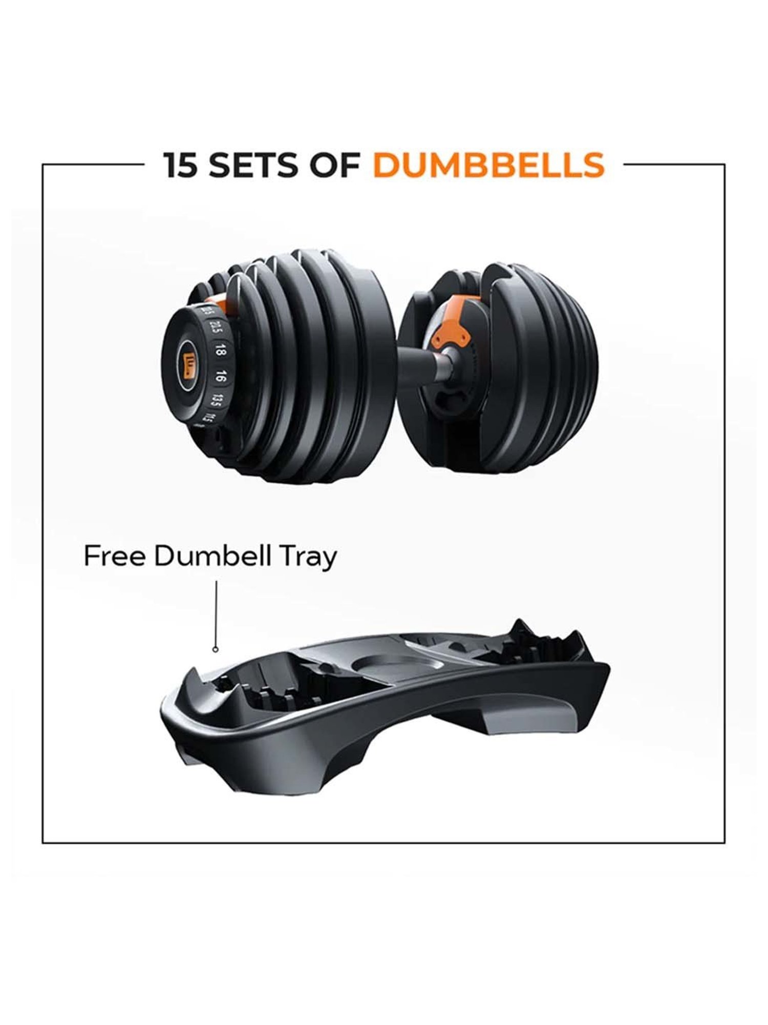 Flexnest Adjustable Iron Dumbbell, (5kg to 40kg), Home Gym Exercise Set 40Kg, Set of 1