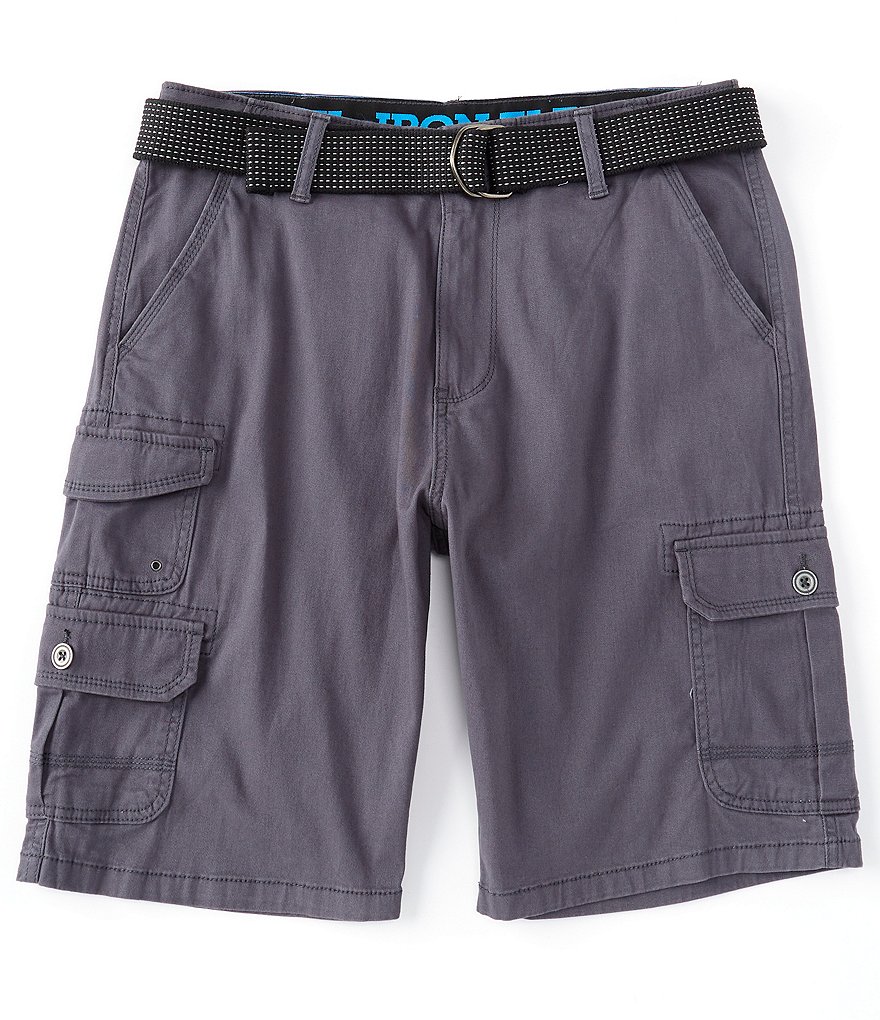 Iron Co. Riverside Belted Stretch Twill 11#double; Inseam Cargo Shorts