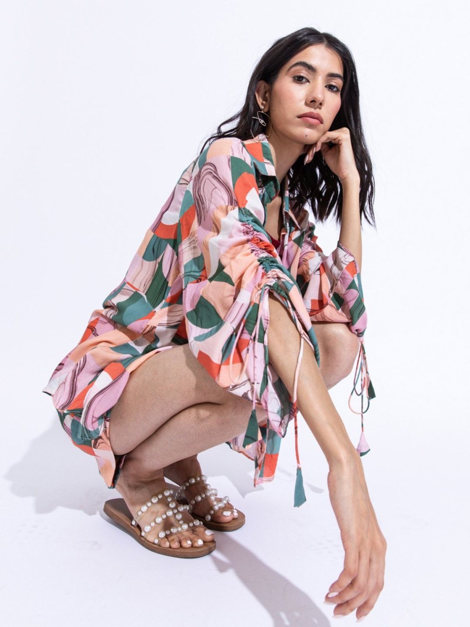 Aroop Shop India Multi Colored Antheia Debbie Shirt with Shorts
