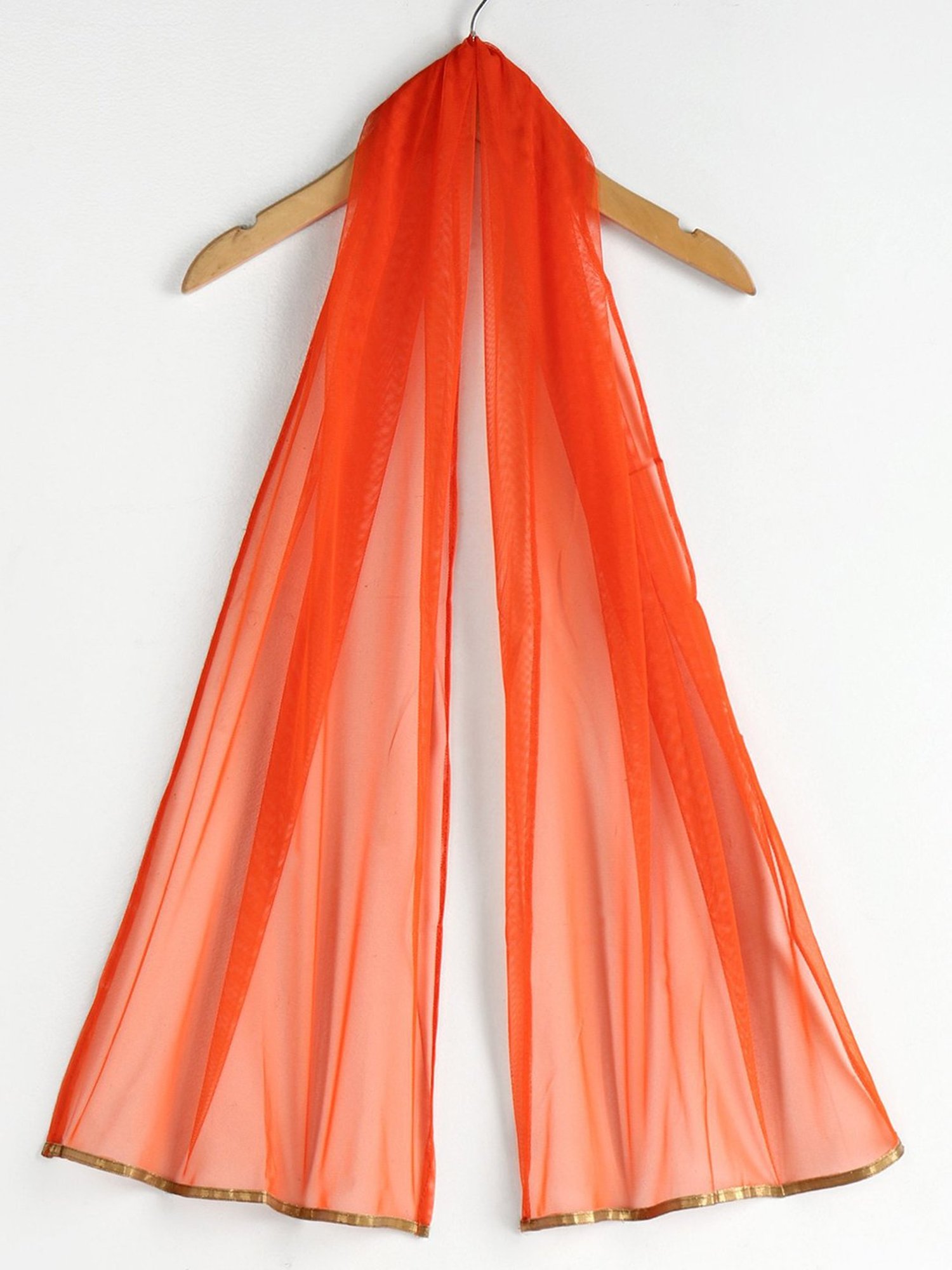 TWISHA Kids Mustard & Orange Embroidered Kurta, Churidar with Dupatta