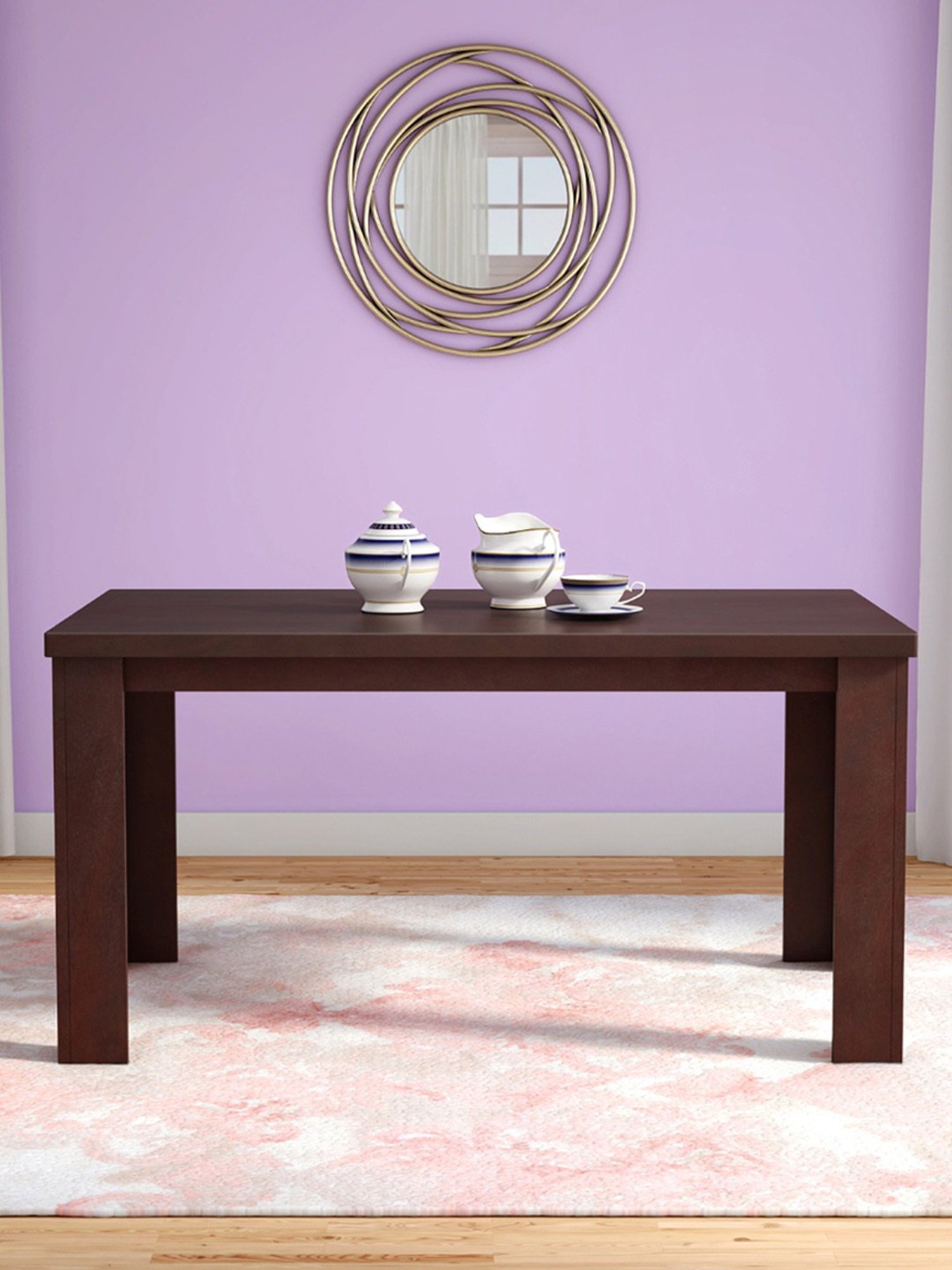 Godrej Interio Jack Brown MDF 6 Seater Rectangular Dining Table