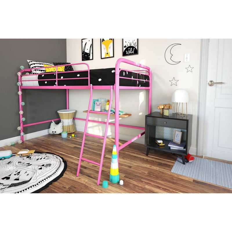 Adeline Junior Metal Loft Bed Pink - Room & Joy