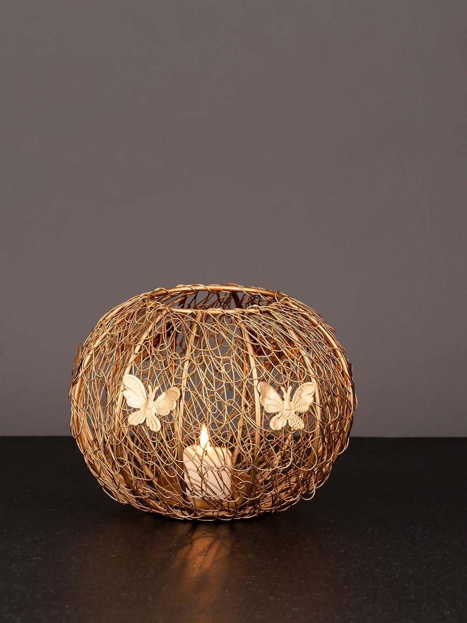 Aapno Rajasthan Gold Tealight Holders - Set of 2